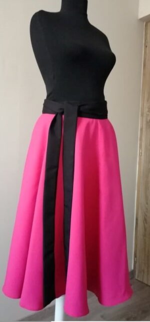 Körloknis próbaszoknya / Pink-fekete övvel 002